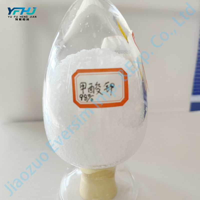 Alta calidad Peso molecular 84.12 Polvo cristalino blanco HCOOK Formato de potasio Uso en carreteras